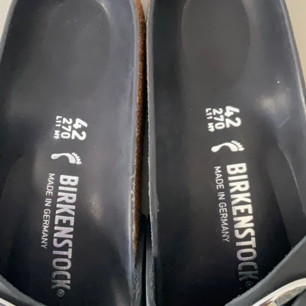 Birkenstock Size 42 Black Sandals with Silver Buckle - Picture 3 of 6